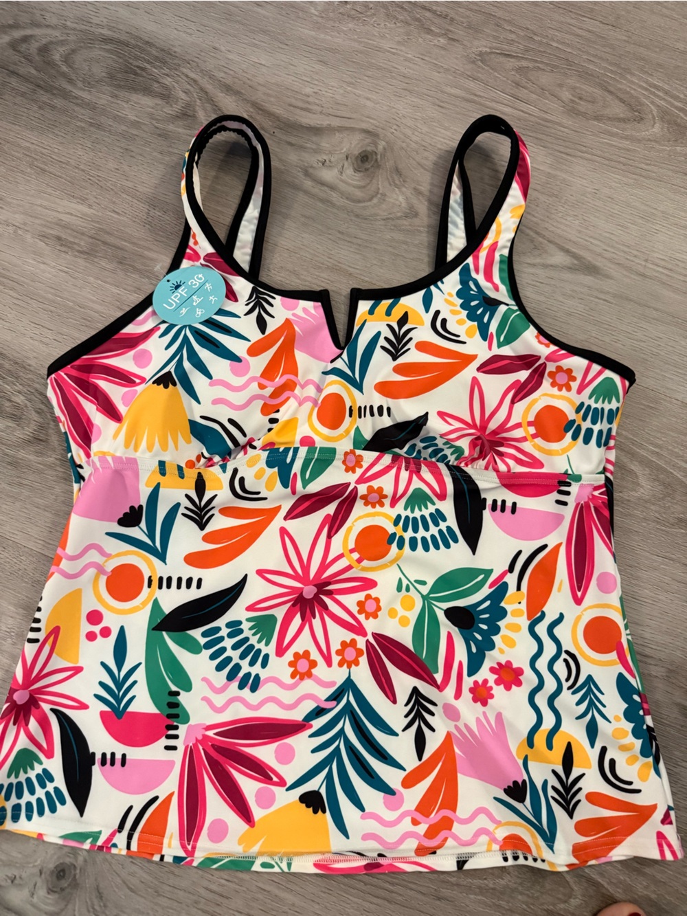 ZeroXposur Bright Floral One-Piece Swimdress in Pink, Orange & Teal